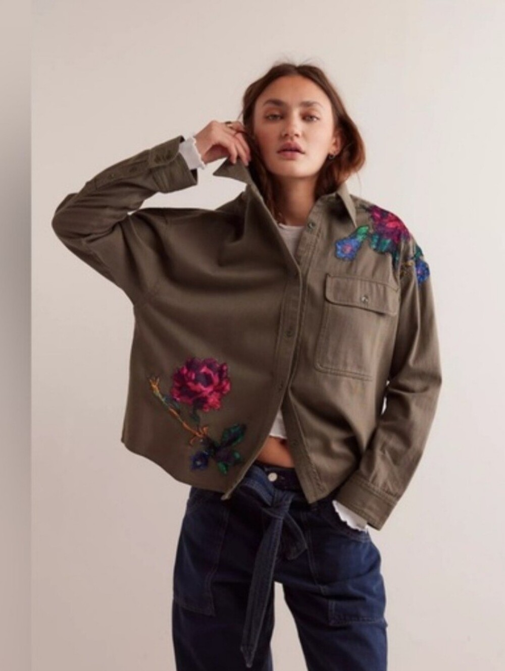 Free People We The Free Velvet Roses Shirt